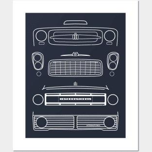 International Harvester IH Travelall classic truck evolution 1958-1975 white outlines Posters and Art